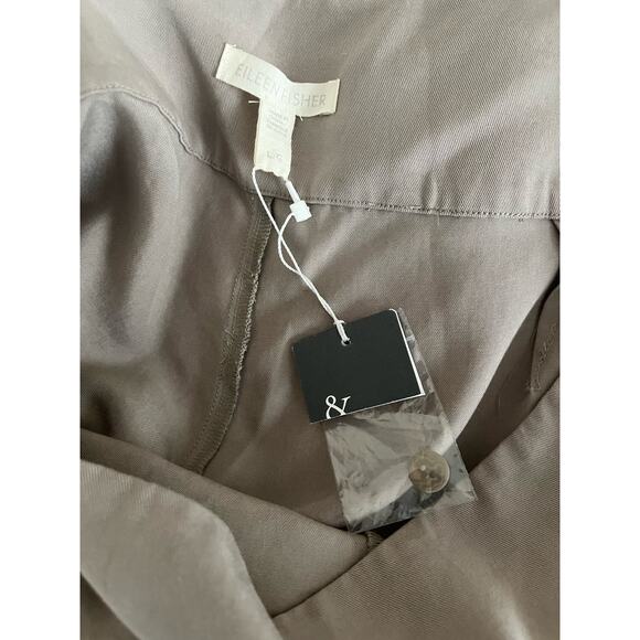 NWT Eileen Fisher Tan Twill Tencel Pants - size Large - Picture 3 of 3